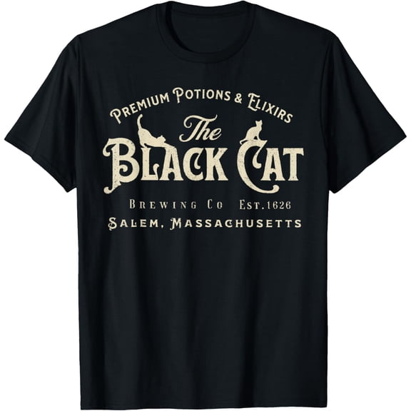 The Black Cat Witchy Salem Est 1626 Halloween Cat Lover Gift T-Shirt