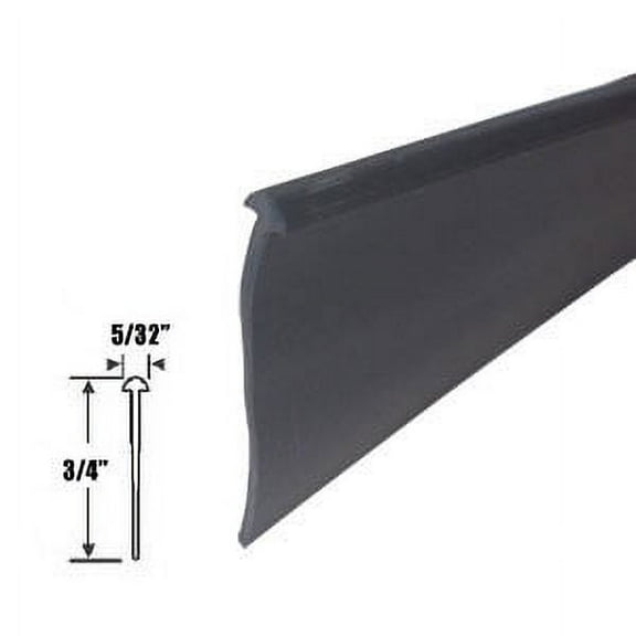 Gordon Glass® Black 3/4" Half-Round Type Shower Door Bottom Seal and Sweep - 36 in Long