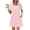 Pink, variant on BLTIBY 2025 Womens Dresses Short Sleeve Spring Summer Mini Dress Round Neck Solid Color Casual Fashion Dresses Knee Length With Pockets Pink XXL