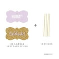 thumbnail image 2 of Signature Lavender, White, Gold Glittering Party, Fancy Frame Cupcake Toppers, 18-Pack, 2 of 2