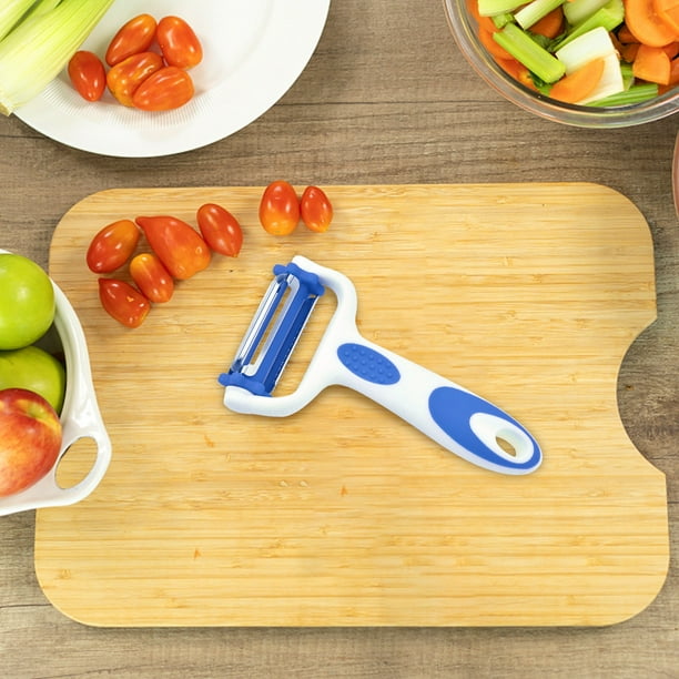 Pelador multifuncional de acero inoxidable para verduras y frutas con agarre ergonómico. Incluye 1 pelador para cocina.