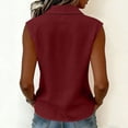 thumbnail image 5 of Womens Sleeveless Button Down Shirt Solid V Neck Baisc Top Casual Tank Tops Classic Collared Blouses Blazer Vest, 5 of 6