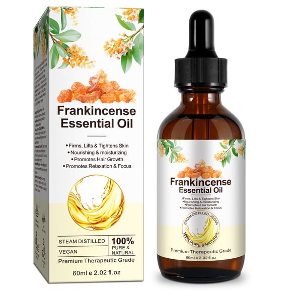 100% Pure Frankincense Essential Oil (2 fl oz), Premium Boswellia Serrata for Face, Aromatherapy, Meditation & Anointing, Natural Skin Care