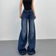 thumbnail image 3 of Pantalones vaqueros Retro americanos de pierna recta para mujer, lavados y versátiles, estilo gótico Harajuku, holgados, informales, de cintura alta, pantalones y2k, 3 of 5