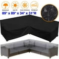 thumbnail image 1 of SHELTUSE Funda para Sofá Seccional para Exteriores de Alta Resistencia, Funda para Muebles de Patio 420D Resistente Al Agua, 89'' x 89'' x 34'' x 31''h, Negro, 1 of 8