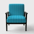 thumbnail image 3 of Designart "Light Blue Wave Pattern" Upholstered Mid-Century Accent Chair - Arm Chair, 3 of 5