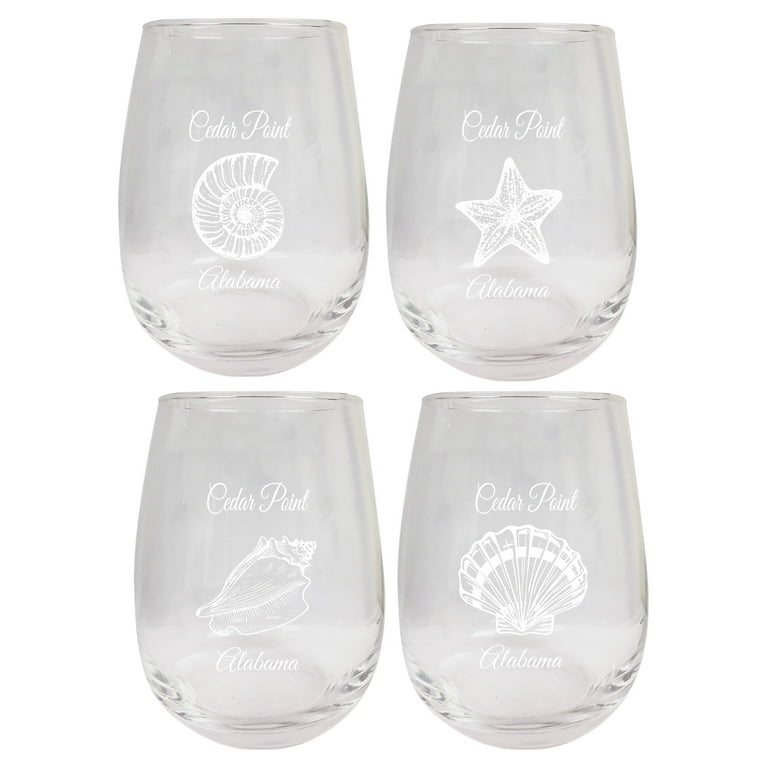 Shells Outdoor Acrylic Stemless Wine Glasses - Set of 4