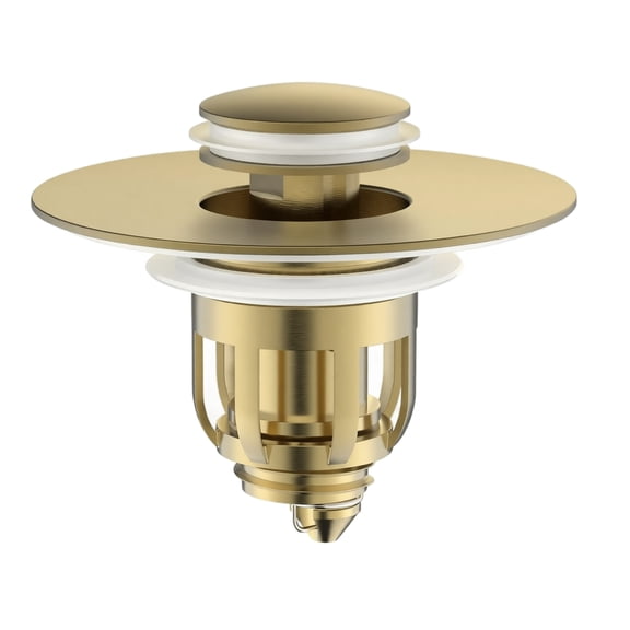Bathroom Sink Drain Replacement Parts, Pop-Up Drain Plug Sink Stopper, Universal Bathroom Sink Drain Strainer, Sink Catcher, Gold 2.5X2 Inch Small Caliber Push Bounce Core Drain