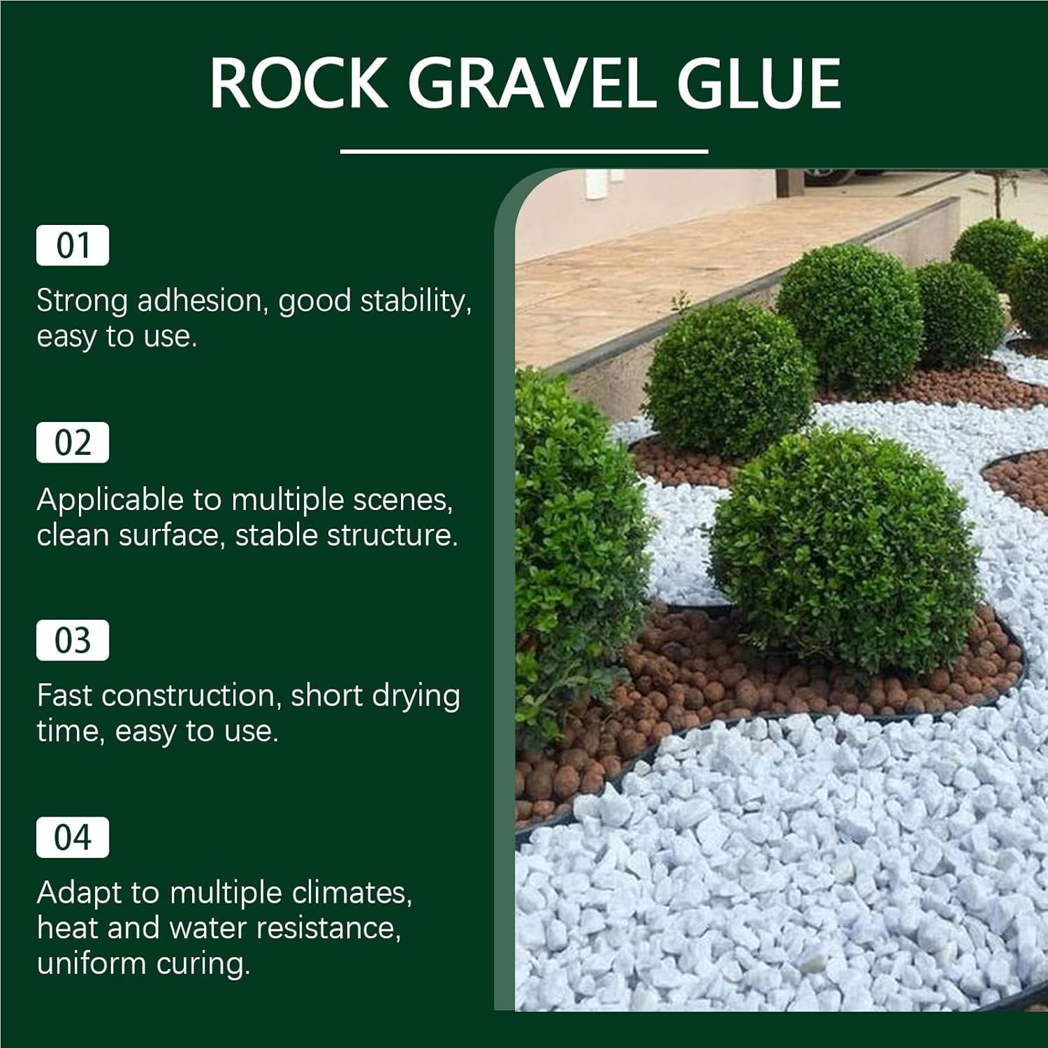 Quick-Drying Sticky Landscape Adhesive, 500g Rock Glue for Landscaping, Landscape Adhesive for Stone, for Outdoor Walkways,Yards, Patios, Gravel, Wood (500g)