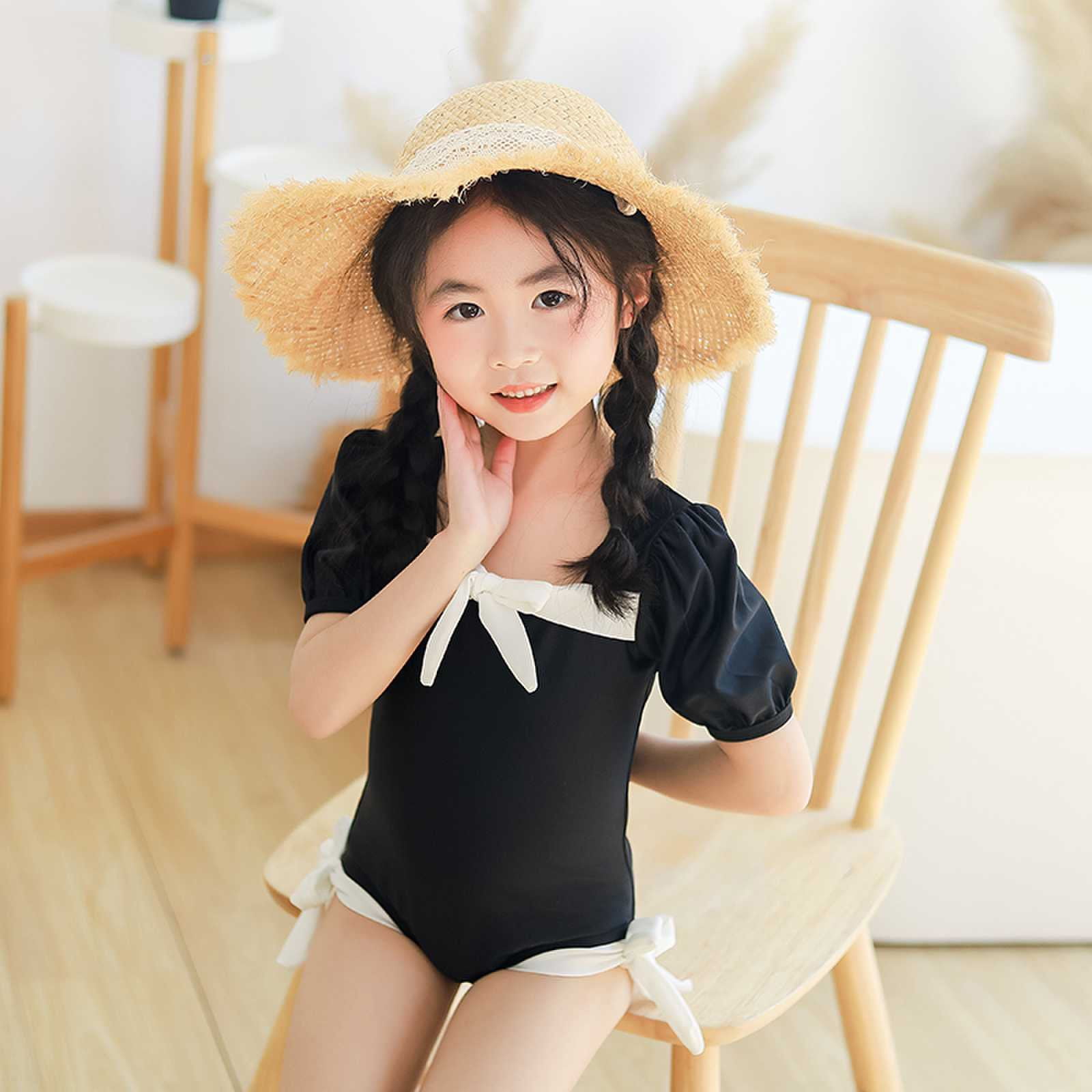 Girls black one piece swimsuit sales