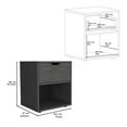 thumbnail image 7 of Nightstand End Table with Open Shelf, 19.7"H Gray - Compact Bedroom Living Room Side Table with Drawer & 4 Legs, Laminated Particle Board Light Gray + Particle Board + Pine, 7 of 7