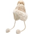 thumbnail image 1 of Gorro de invierno con calavera para mujer, gorro de esquí suave y cálido tejido de piel sintética, orejeras de lana, 1 of 1