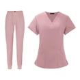 thumbnail image 4 of Conjuntos Médicos para Mujer, Uniformes de Trabajo de Enfermera, Ropa de Trabajo, Camisetas Y Pantalones Médicos Transpirables con Cuello en V, Lavabl rosa, 4 of 8