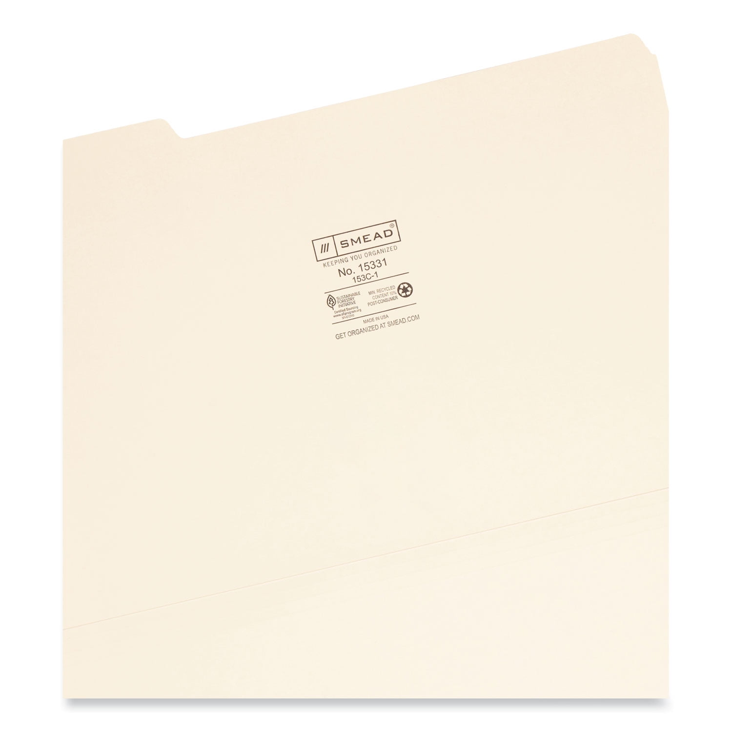 Smead, SMD15331, File Folders with Single-Ply Tab, 100 / Box, Manila
