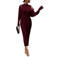 thumbnail image 1 of Conjunto de Vestido Maxi de 2 Piezas para Mujer PRETTYGARDEN Rojo Vino XL, 1 of 7