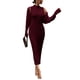 thumbnail image 1 of Conjunto de Vestido Maxi de Punto de 2 Piezas para Mujer PRETTYGARDEN Rojo Vino M, 1 of 7