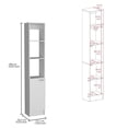 thumbnail image 5 of Parks Linen Bathroom Storage Cabinet with One Door and Six Shelves, Tall Freestanding, 5 of 5