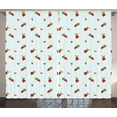 thumbnail image 1 of Cranberry Curtains 2 Panels Set, Cute Berry Branches on Soft Toned Baby Blue Background Gardening Beauty Theme, Window Drapes for Living Room Bedroom, 108W X 84L Inches, Multicolor, by Ambesonne, 1 of 3