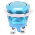 thumbnail image 1 of Interruptor de botón metálico de acero inoxidable de 16 mm, cabeza redonda plana, impermeable, con reinicio automático, 220 V (azul), 1 of 14