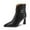 Black, variant on Women's Ankle Boots Stylish Pointed Toe Leather Ankle Boots With Zipper Detail And Stiletto High Heel For A Retro Comfortable Vibe