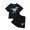 Black, variant on Hiijoy Toddler Boys Pajamas Dinosaur Print Short Sleeve T-Shirt Shorts Sleepwear Sets, Sizes 2-3T