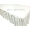 thumbnail image 2 of 4' Fitted Table Skirting Cover w/ Top Topper Single Pleated Wedding WHITE", 2 of 3