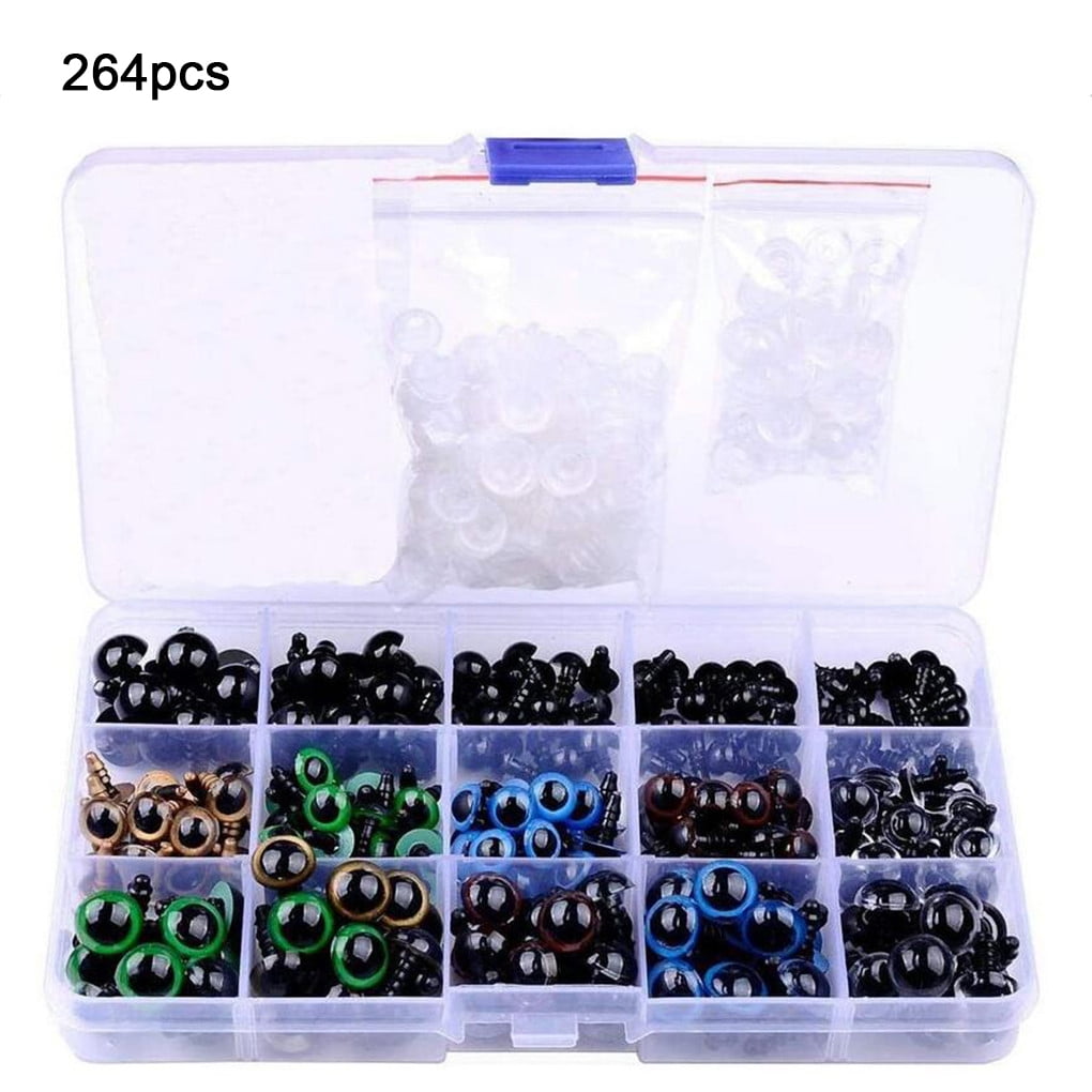 264Pcs Plastic Toy Eyes Washer Doll Stuffed Animals Toys Sewing Crafting Buttons Accessories