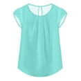 thumbnail image 4 of Blouses for Women Women's Fashion Printed Short-sleeved Button Round Neck Casual Tops, 4 of 5