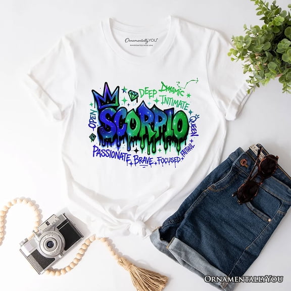 Scorpio Graffiti Zodiac T-Shirt, Street Style Astrology Horoscope Tee