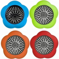 Kitchen Sink Strainer,4PCS Silicone Sink Strainers,Large Wide Rim 4.5" Diameter Sink Drain Strainer for Kitchen Sink - Multicolor