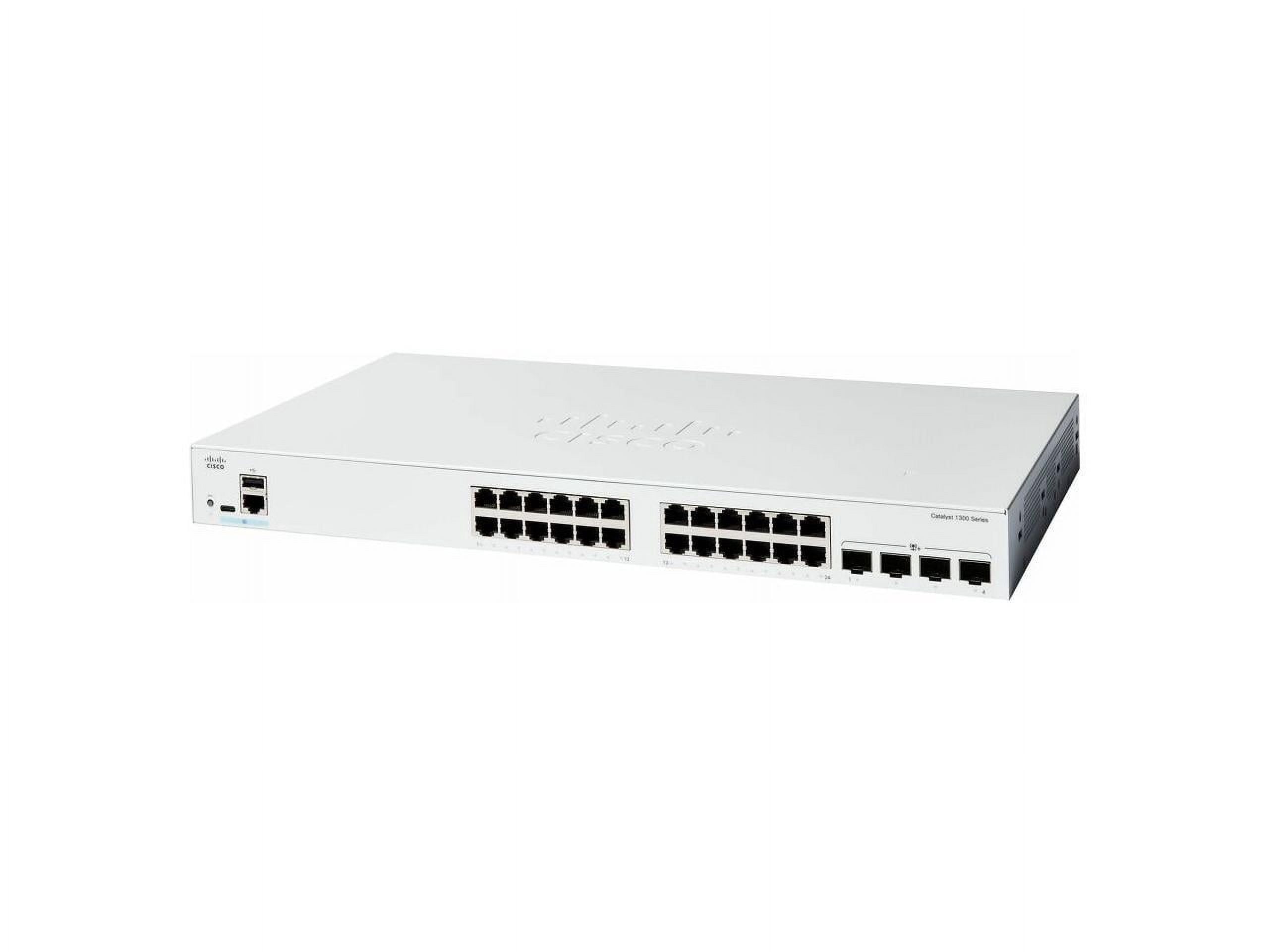 Cisco Catalyst C1300-24T-4X Ethernet Switch, 24 Ports - Manageable - 10 Gigabit Ethernet - 10/100/1000Base-T, 10GBase-X - 3 Layer Supported