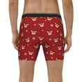 thumbnail image 4 of Cauagu Reindeer Faces Festive Red Print Men's Boxer Briefs, Funny & Cute Underwear Elastic Waistband Briefs Ideal Gift for Men,1-Pack, 4 of 7