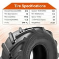 thumbnail image 3 of HALBERD 4PR 24x12.00-12 Lawn Mower Tires Super Lug Tractor Tires Great Traction for Garden Tractors Riding Mower Excavators Set of 2, 3 of 5