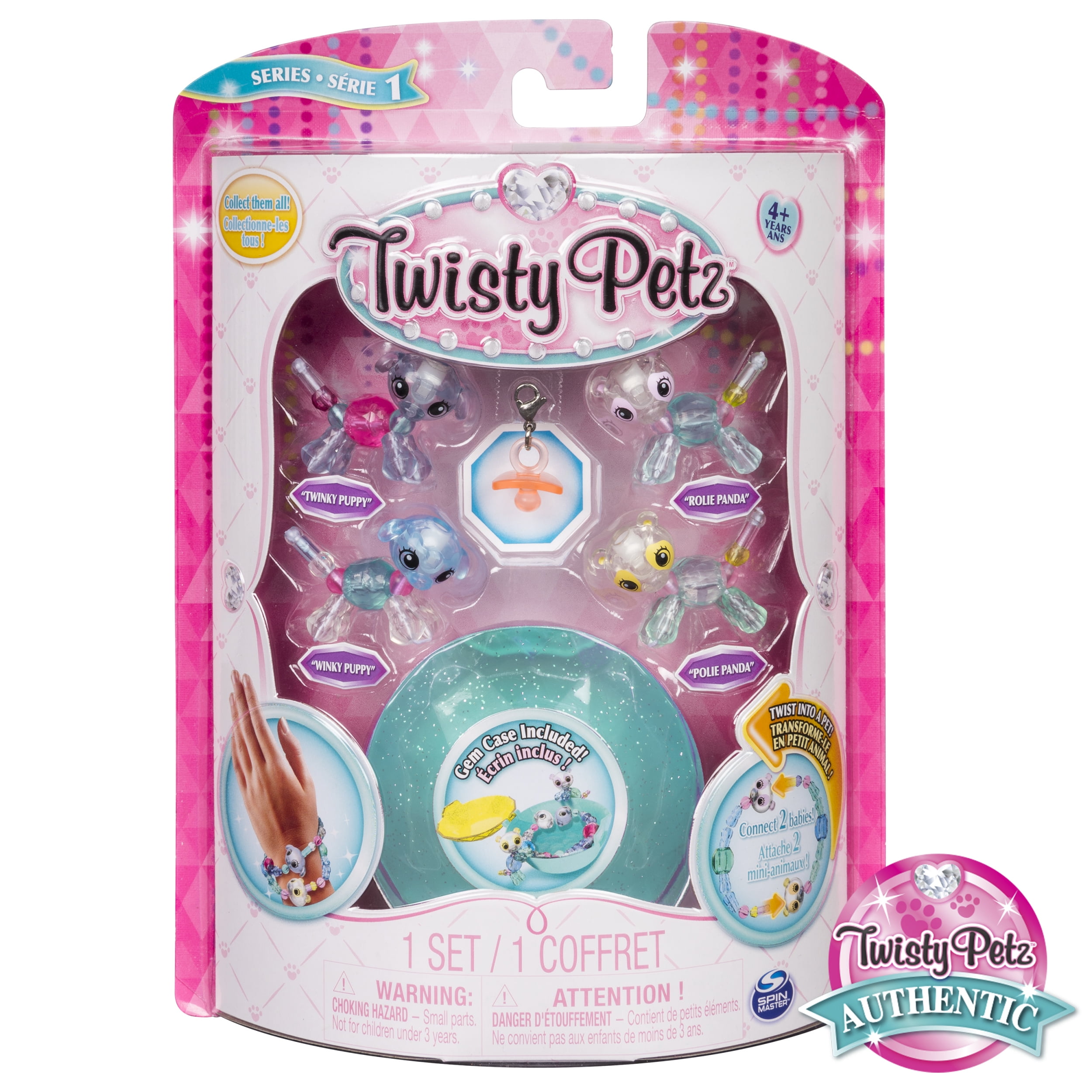 Twisty Petz 3-Pack Butterscotch Unicorn and Berry Tales Cheetah Bracelet Set