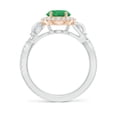 thumbnail image 2 of Angara Natural 1.5 Ct. Emerald with Diamond Halo Ring in 14K White & Rose Gold for Women (Ring Size: 3), 2 of 10