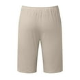 thumbnail image 4 of Pantalones holgados de lino de verano para hombre, largo 3/4, cintura elástica con bolsillos, ligeros, 4 of 4