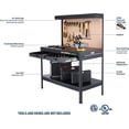 thumbnail image 3 of Olympia Tools Multipurpose Workbench With Power Outlets and Light, Heavy-Duty Steel Tool Workbench with Pegboard Shelves, 220Lbs Multipurpose Work Benches for Garage, Home, Workshop , Black, 3 of 7