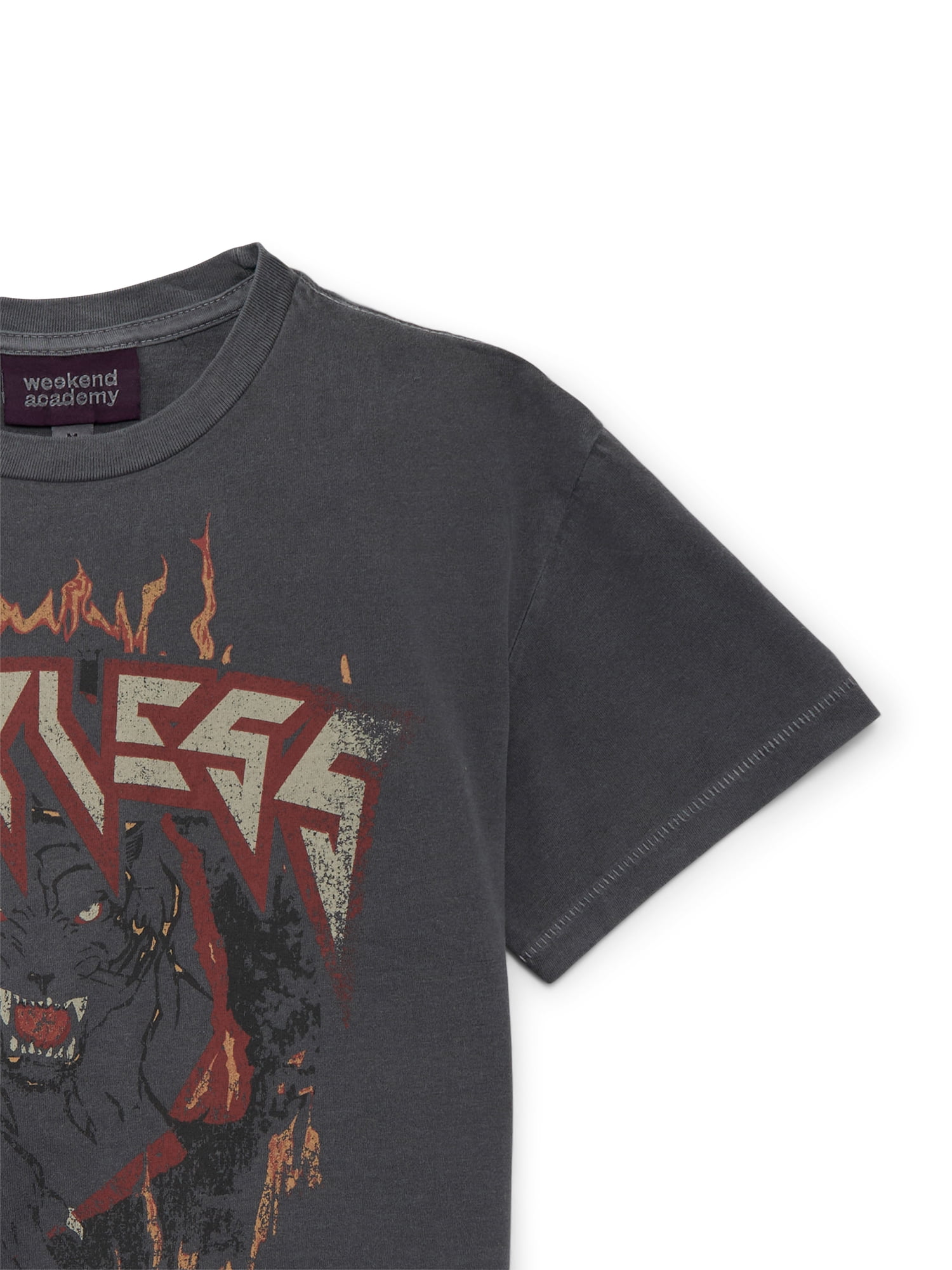 Weekend Academy Boys Oversized Graphic Tee with Short Sleeves, Sizes 4-18