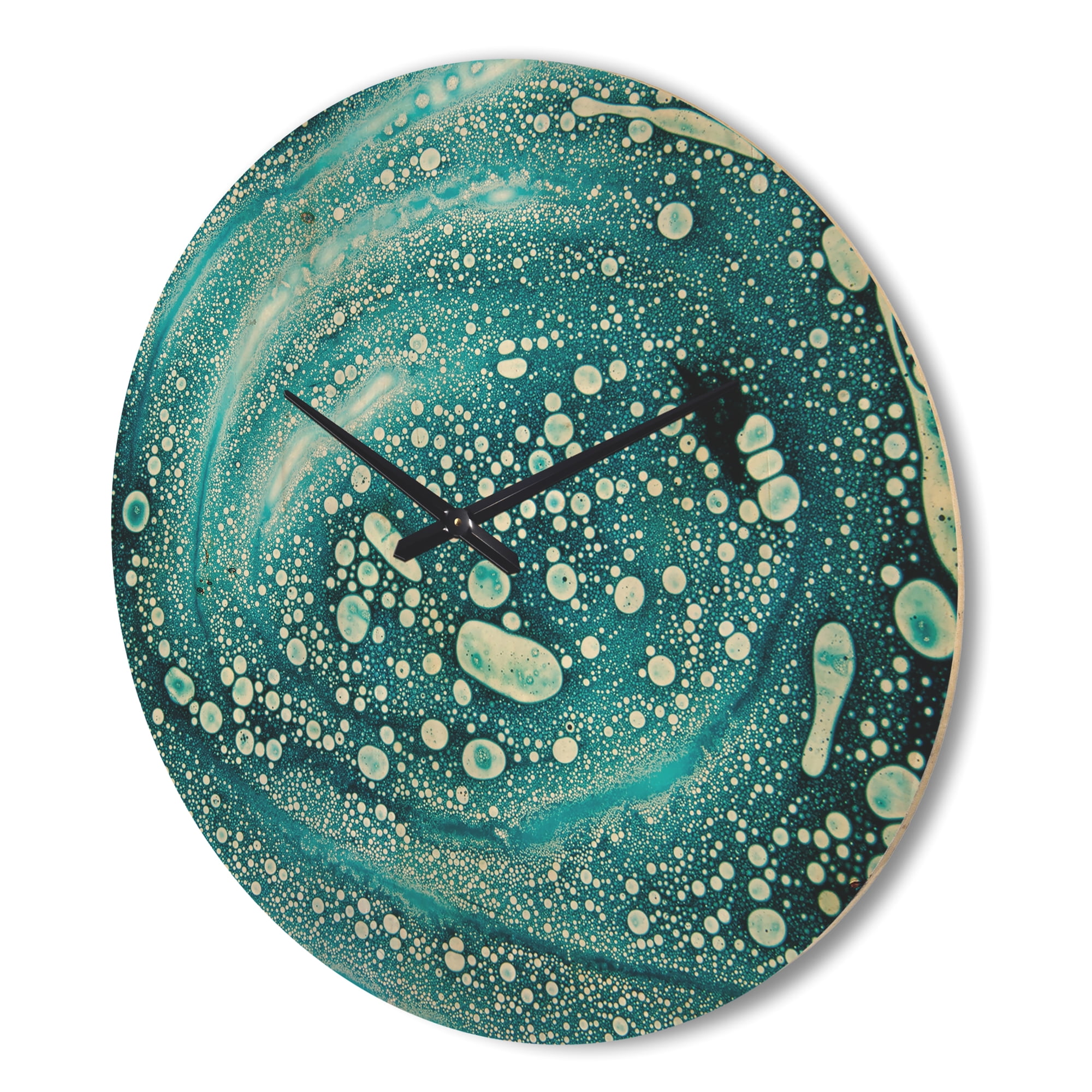 Designart 'Precious Blue Abstract Pattern' Modern Wood Wall Clock