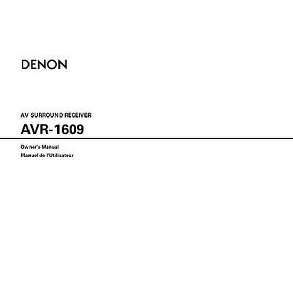 Instruction Manual ONLY for Denon AVR-1609 AV Receiver Owners Manual REPRINT