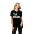 thumbnail image 2 of Yas Queen Women's Fashion Relaxed T-Shirt Tee Heather Black Small, 2 of 5