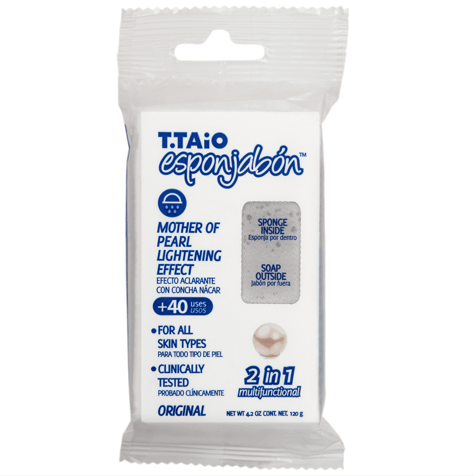 T.Taio EsponJabon Body Cleansing Sponge Infused with Soap, Mother of