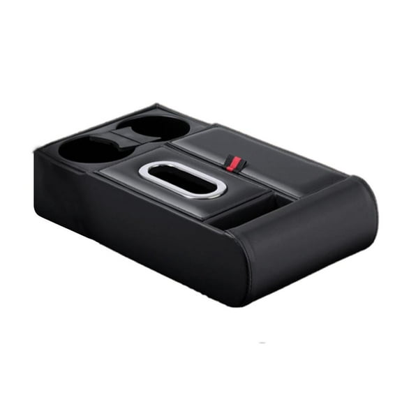 Universal Back Seat Car Organizer - Rear Bench Storage Console with Cup Holders & Large Storage Box, Center Armrest Organizer for SUV, Truck, Van, Minivan (red One size)