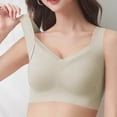 thumbnail image 4 of Women Thick Strap Bra Support Mesh V Neck Seamless Bra Comfy Casual Daily Tops, 4 of 6