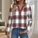 thumbnail image 1 of Ailaofu Womens Long Sleeve Tops Fall Button V Neck Graphic Shirts Dressy Casual Henley Tops Women Blouses, 1 of 5