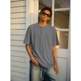 thumbnail image 3 of Fexilor Men's Short Sleeve Henley Shirts,Textured Jacquard Casual Button-Up Tops, 3 of 5