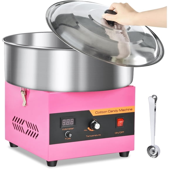 1000W Professional Cotton Candy Machine, Cotton Candy Maker with Stainless Steel Bowl, Bowl Cover and Sugar Scoop for Kids Birthday, Family Party, Festival