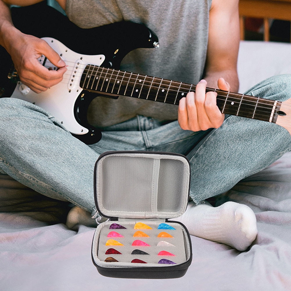 UPOUART 2-Pack Guitar Accessory Organizer Set with and Nylon Plastic, Black