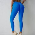 thumbnail image 4 of REORIAFEE Brown Leggings for Women Plus Size High Waist Scrunch Butt Athletic Leggings Solid Print Yoga Pants No See Through Exercise Pants for Running Workout Elastic Tights Blue M, 4 of 4