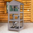 thumbnail image 5 of Aivituvin 71'' Large Wooden Birdcages with Stand, Movable Aviary Flight Cage for Parakeets, Cockatiel, Parrot, Finch, Canary, 5 of 9